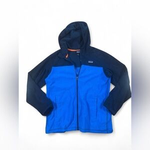 Patagonia Youth Blue Navy Micro D Fleece Hooded Jacket Size Large 12